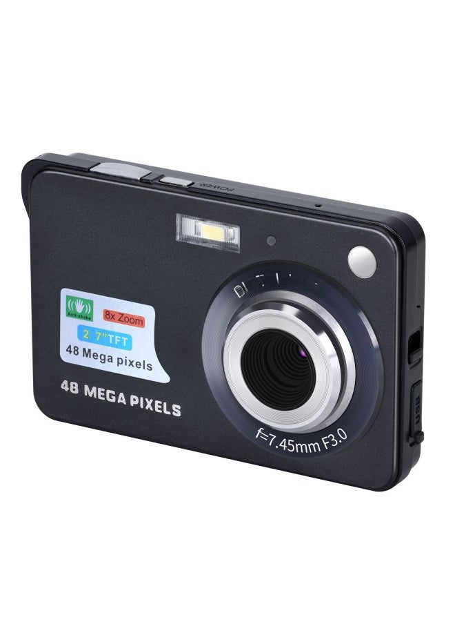 Generic Student Entry-level 4800 Million Pixel Vintage Digital Camera Selfie Card Camera High Definition Video 2.7k-Body Color:32G  - Image 4