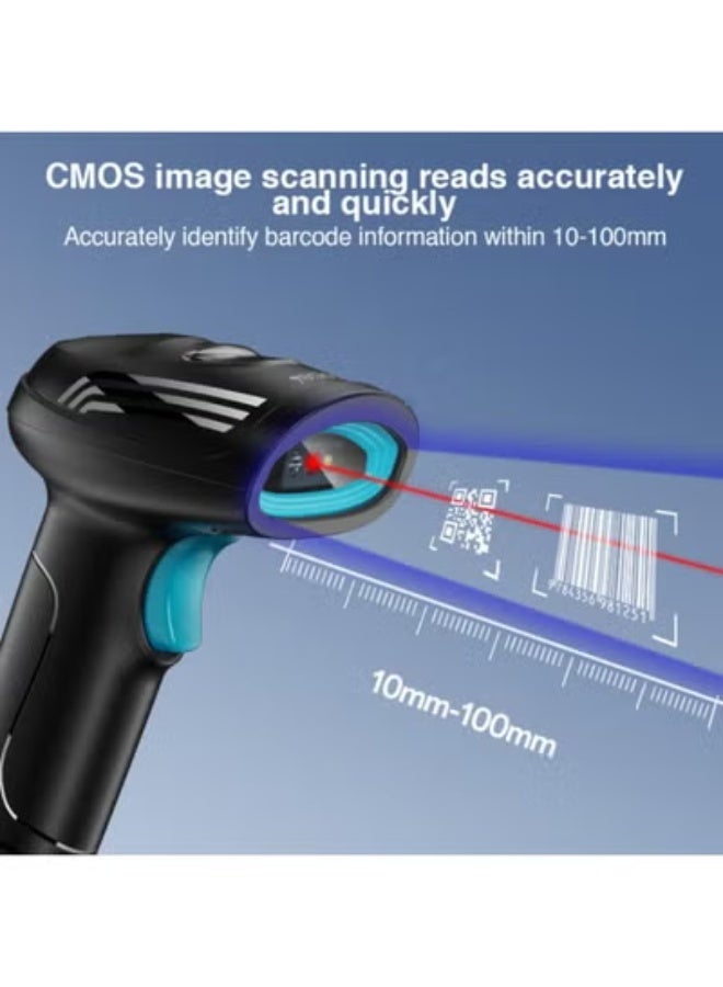 يسيدو قارئ باركود YESIDO EC21 سلكي – ماسح ضوئي 1D/2D عالي السرعة متوافق مع الموبايل – أسود - Image 2