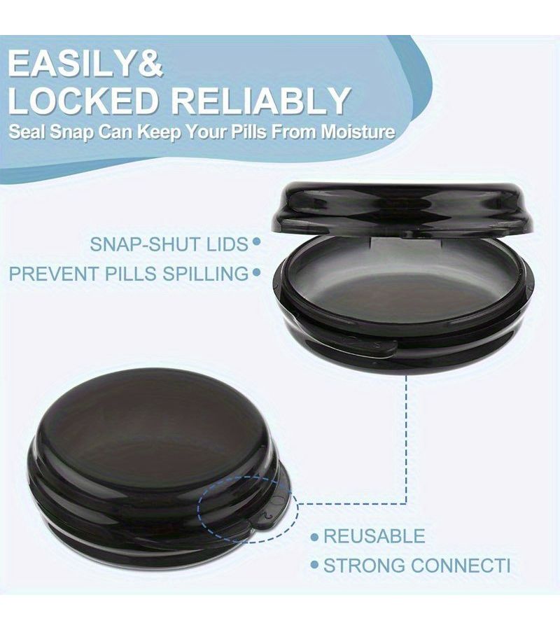7 Pcs Mini Pill Organizer Round Travel Medicine Storage Case Portable Container - Image 4