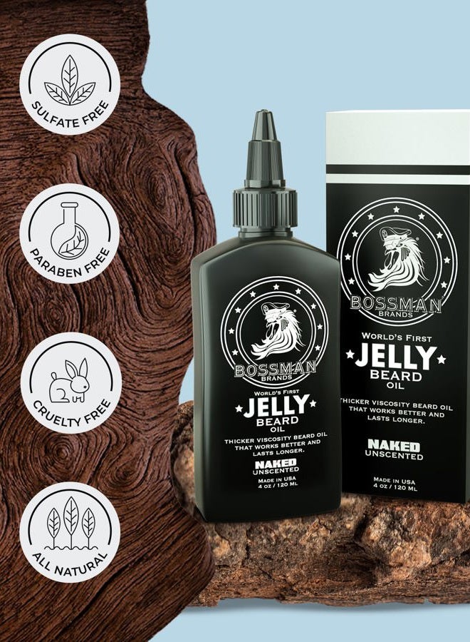 bossman Beard Oil Jelly and Relaxing Beard Balm Combo- Naked Scent - Image 3