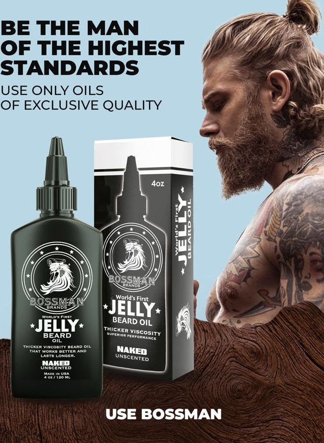 bossman Beard Oil Jelly and Relaxing Beard Balm Combo- Naked Scent - Image 5