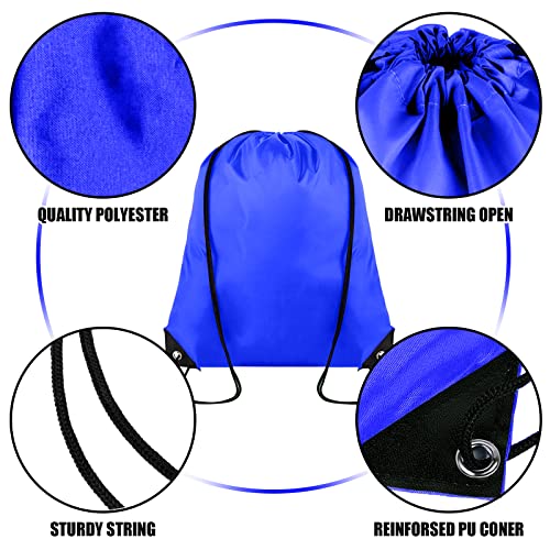 Grneric Drawstring Backpack Bulk 100Pcs Cinch Bag, Polyester Drawstring Bags for Gym Beach Sports Short Trip Party (Navy Blue) - Image 2