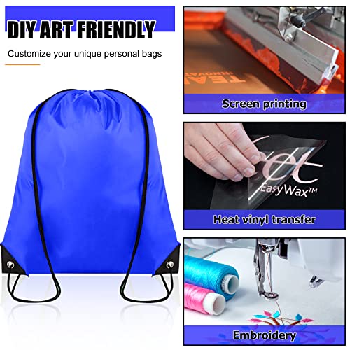 Grneric Drawstring Backpack Bulk 100Pcs Cinch Bag, Polyester Drawstring Bags for Gym Beach Sports Short Trip Party (Navy Blue) - Image 5