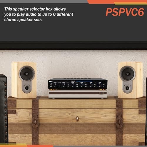 Pyle 6Channel Speaker Selector- Premium Switch Box Hub Distribution System w/Individual Volume Control for Multi-Channel Amplifier Power, Controls Up to 6 Pairs of Indoor or Outdoor Speaker- PSPVC6.5 - Image 5