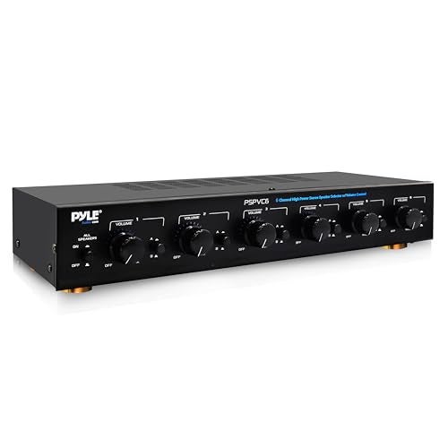 Pyle 6Channel Speaker Selector- Premium Switch Box Hub Distribution System w/Individual Volume Control for Multi-Channel Amplifier Power, Controls Up to 6 Pairs of Indoor or Outdoor Speaker- PSPVC6.5 - Image 1