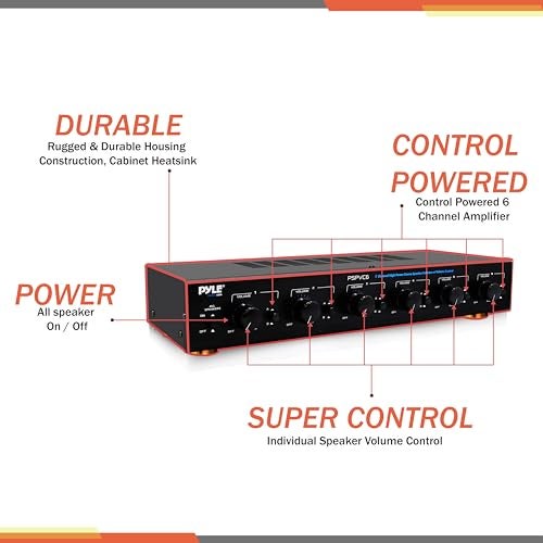 Pyle 6Channel Speaker Selector- Premium Switch Box Hub Distribution System w/Individual Volume Control for Multi-Channel Amplifier Power, Controls Up to 6 Pairs of Indoor or Outdoor Speaker- PSPVC6.5 - Image 3