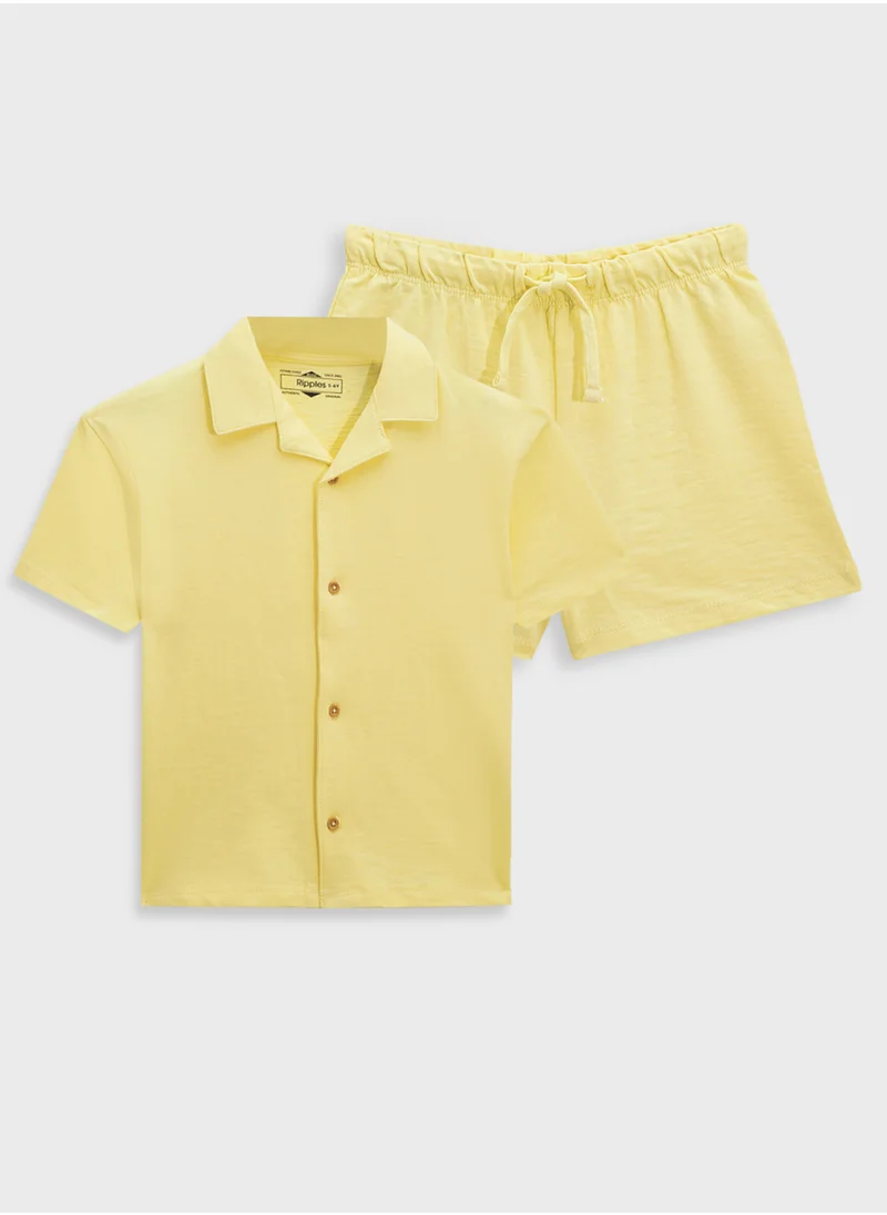 Ripples Resort Collar Shirt & Shorts Set