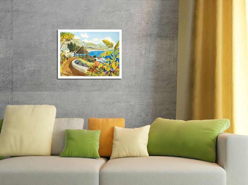 Pacifica Island Art Laguna Gazebo - Heisler Park - Laguna Beach California - From an Original Watercolor Painting by Robin Wethe Altman - Master Art Print 9" x 12" - Image 4