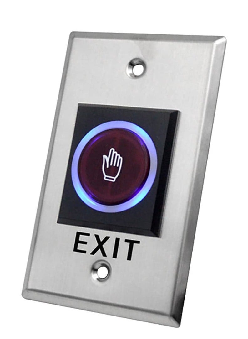 Rubik No Touch Door Release Exit Button Sensor with LED, Vertical Contactless IR Control Switch Stainless Steel Panel Input DC12V Output NO/COM for Access Control Door Gate Automation Electronic Locks  - Image 1