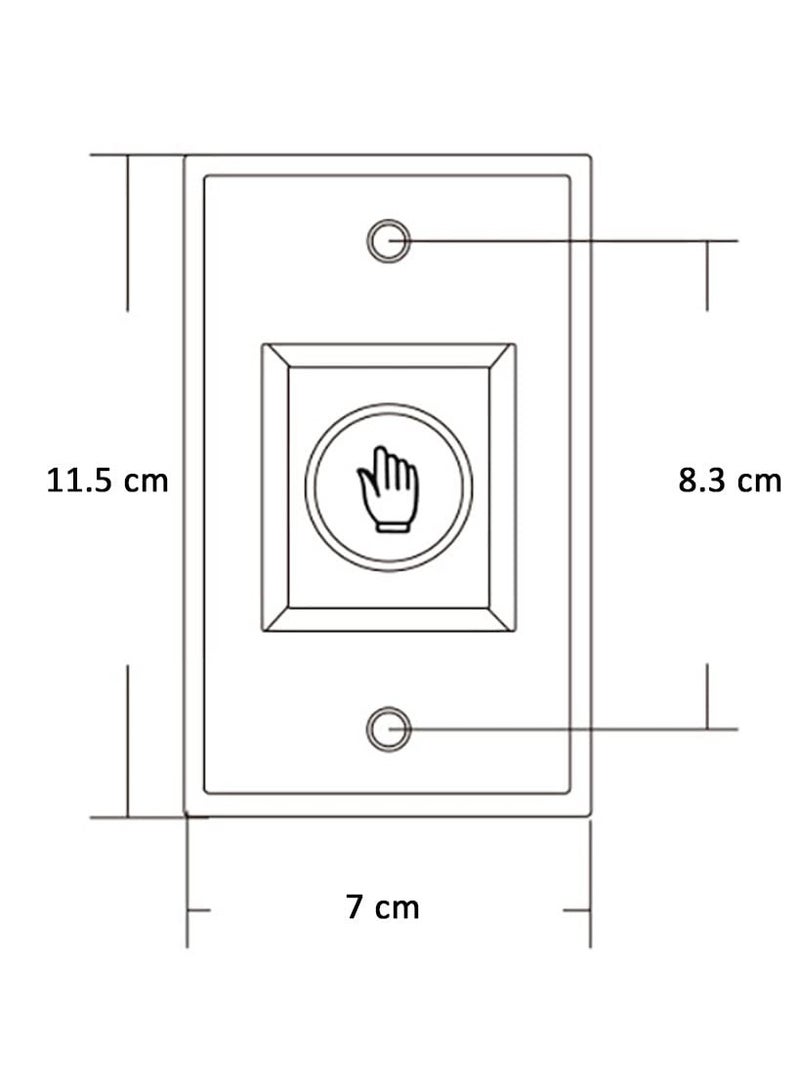 Rubik No Touch Door Release Exit Button Sensor with LED, Vertical Contactless IR Control Switch Stainless Steel Panel Input DC12V Output NO/COM for Access Control Door Gate Automation Electronic Locks  - Image 4