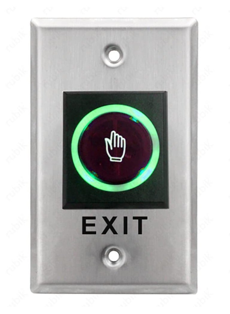 Rubik No Touch Door Release Exit Button Sensor with LED, Vertical Contactless IR Control Switch Stainless Steel Panel Input DC12V Output NO/COM for Access Control Door Gate Automation Electronic Locks  - Image 2
