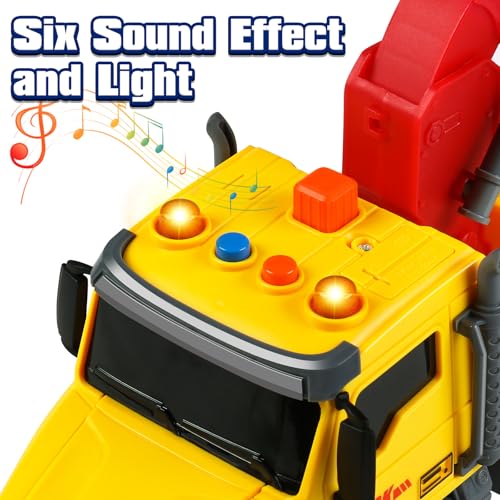DWIRCTOYS Toddler Boy ToysTow Truck Toy for 3 4 5 6 7 Year Old BoysFrictionPowered Rescue Tow Truck with Lights and SoundsBirthday Gifts for Boys Girls - Image 5