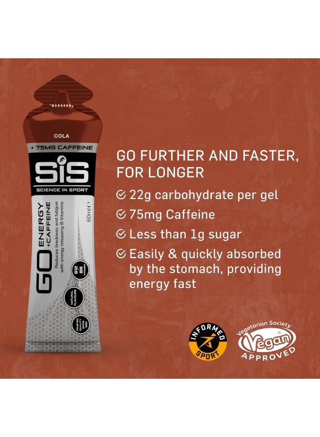 SIS GO Isotonic Energy Gels | 75mg Caffeine | 22g Carbohydrates | Low Sugar | Easily Digestible | Gluten Free | No Water Needed | Running Gels | Cola Flavour | 30 Pack - Image 3