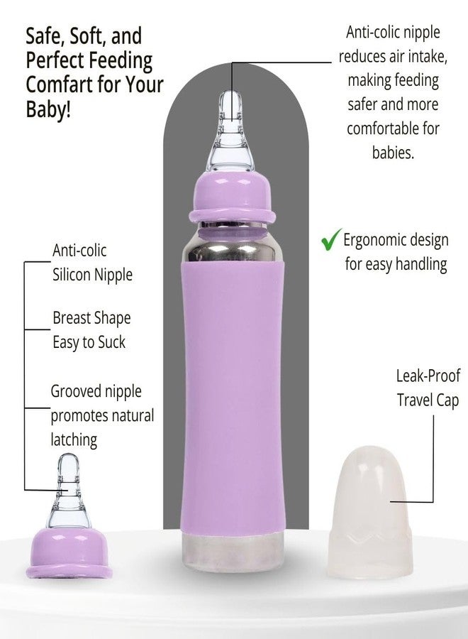 VOIK Vega Joy Stainless Steel Baby Feeding Bottle | 304 Food-Grade Steel | BPA-Free | Leak Proof | Eco-Friendly Baby Bottle (240 Ml) (Pink) - Image 5