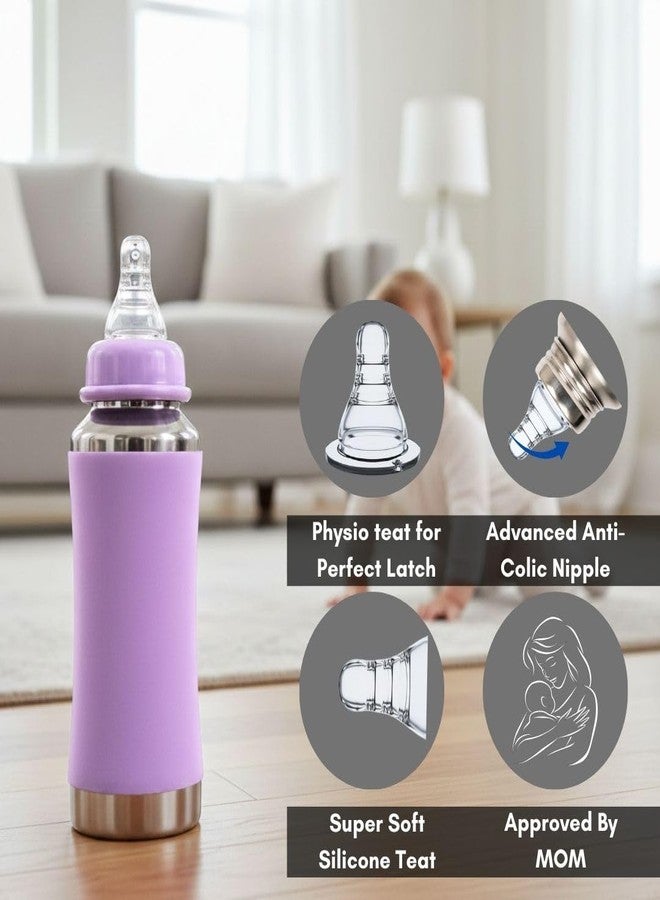 VOIK Vega Joy Stainless Steel Baby Feeding Bottle | 304 Food-Grade Steel | BPA-Free | Leak Proof | Eco-Friendly Baby Bottle (240 Ml) (Pink) - Image 4