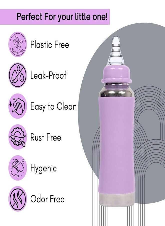 VOIK Vega Joy Stainless Steel Baby Feeding Bottle | 304 Food-Grade Steel | BPA-Free | Leak Proof | Eco-Friendly Baby Bottle (240 Ml) (Pink) - Image 3
