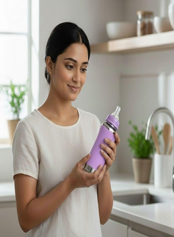 VOIK Vega Joy Stainless Steel Baby Feeding Bottle | 304 Food-Grade Steel | BPA-Free | Leak Proof | Eco-Friendly Baby Bottle (240 Ml) (Pink) - Image 2