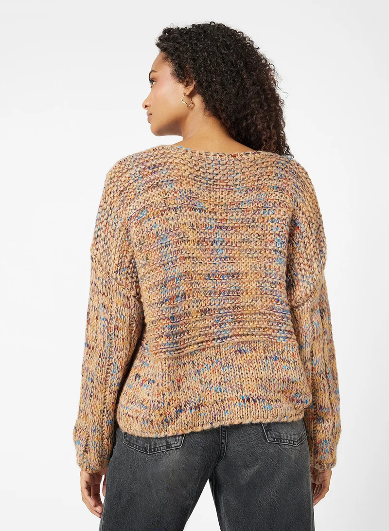 Ginger Marled Cable Knit Sweater