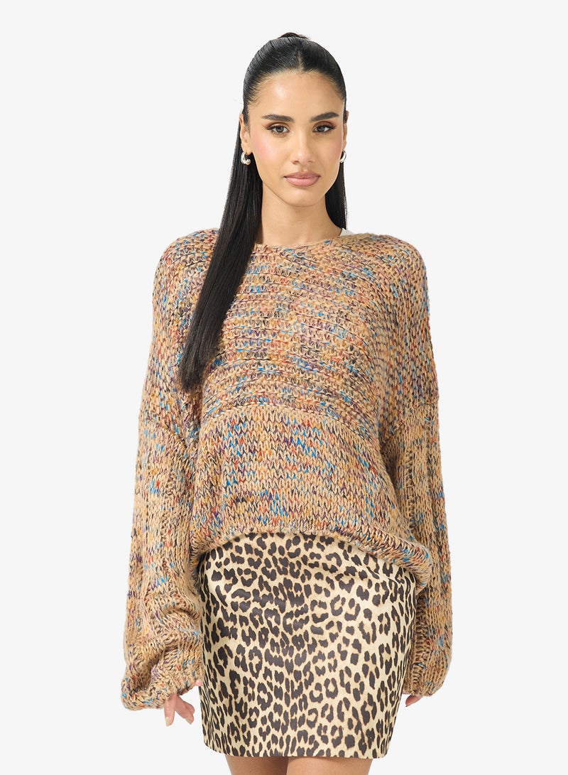 Ginger Marled Cable Knit Sweater - Image 1