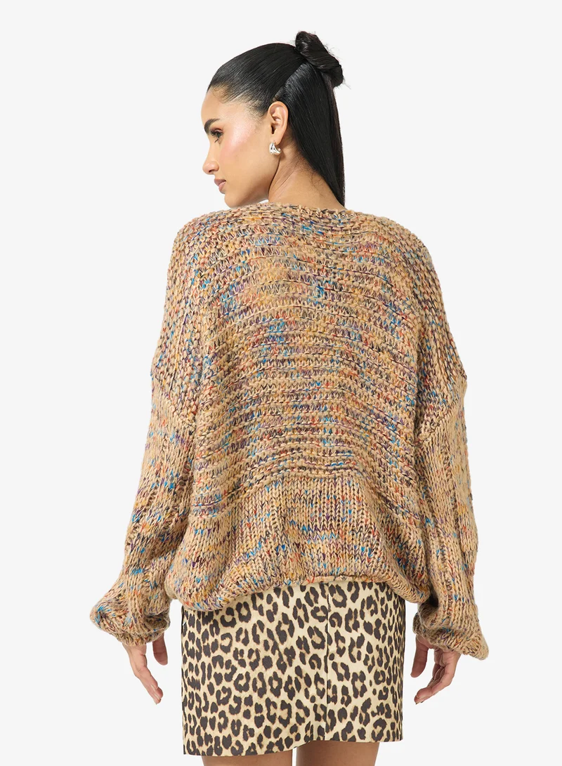 Ginger Marled Cable Knit Sweater