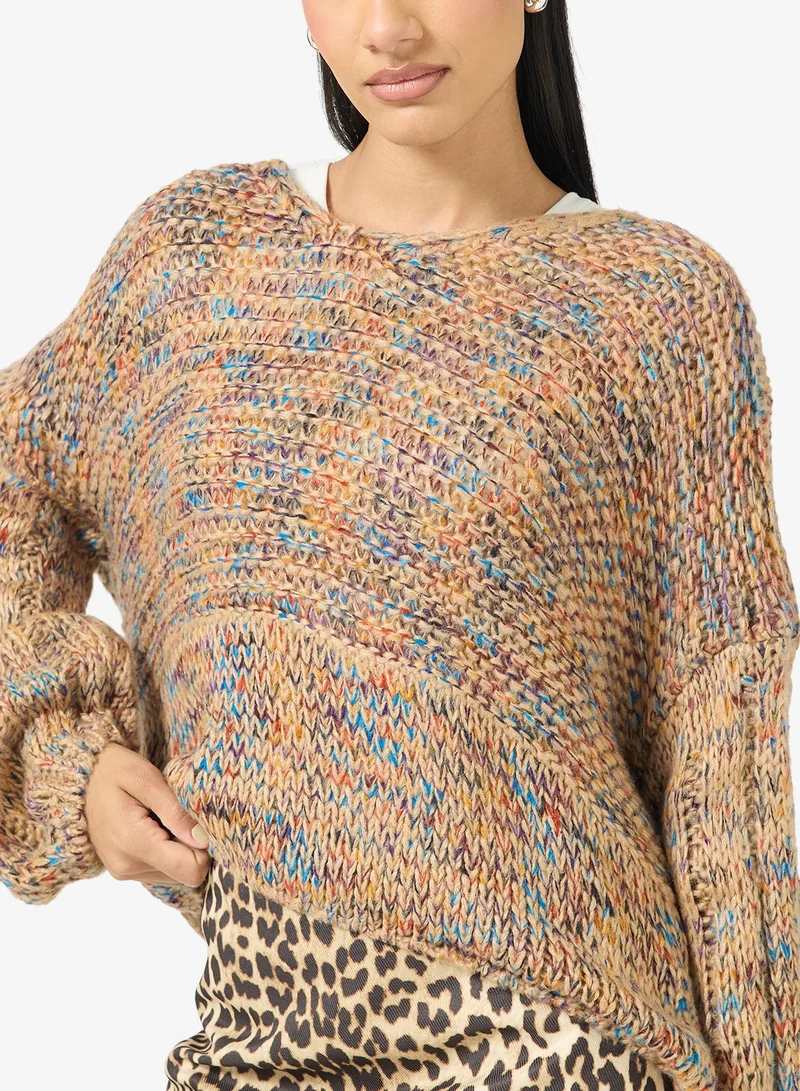 Ginger Marled Cable Knit Sweater