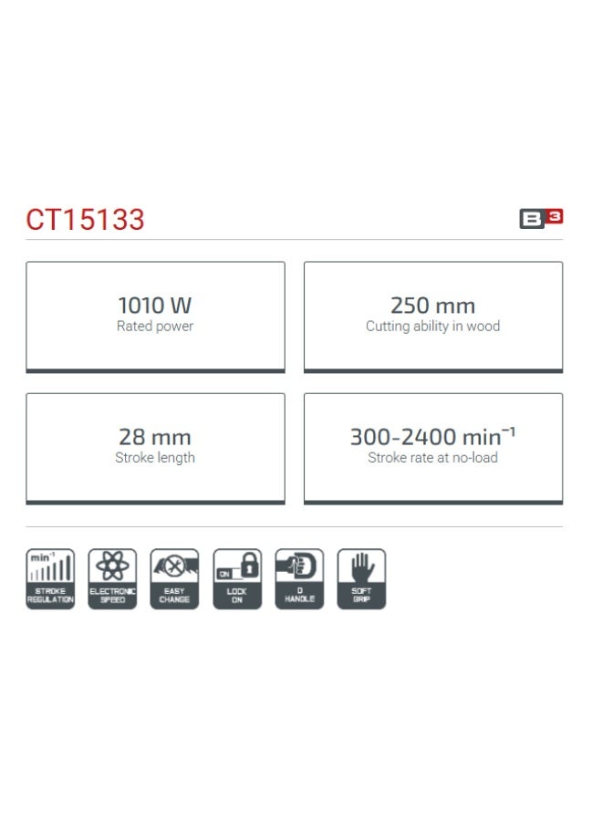 CROWN CT15133 Sabre Saw (250mm, 1010W - Image 4