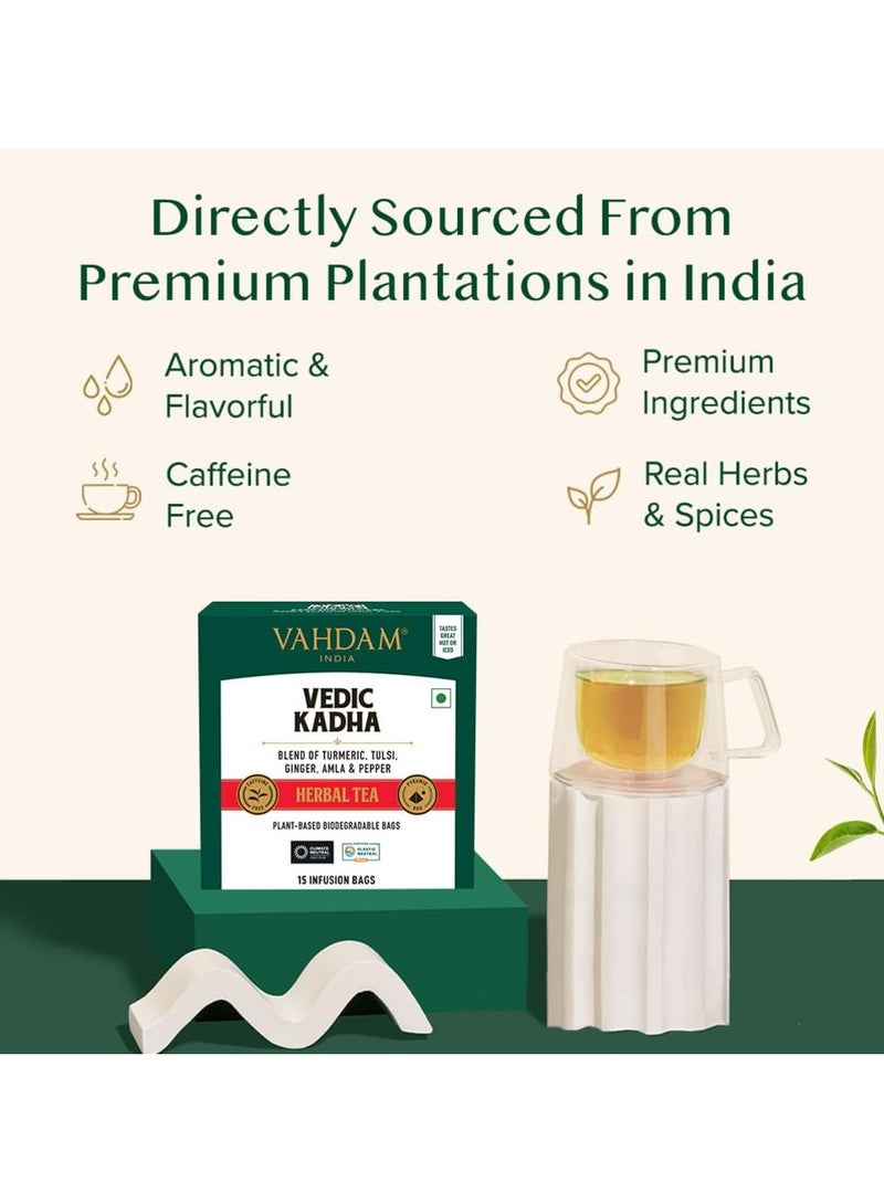 فادام فيديك كادا شاي الأعشاب فيديك كادا 15 كيس شاي أعشاب نقي خالٍ من الكافيين مغلف بشكل فردي - Image 3