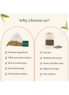 VAHDAM Vedic Kadha Herbal Tea Bags 15 Count Caffeine Free Pure Herbal Tisane Earthy and Savory Individually Wrapped  - Image 5