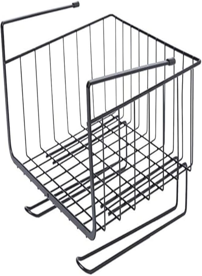 Spaceshoop kitchen hanging storage, DELFINO Multi-Function Kitchen Cabinets Interlayer Metal basket Rack, Paper Towel Holder, Embedded Suspension Storage Shelf Space Save for Bathroom, Wardrobe