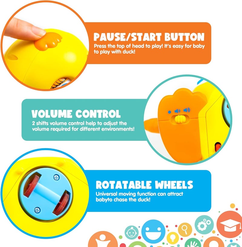 JOYIN Dancing Walking Yellow Duck Baby Toy with Music and LED Light Up for Infants, Musical Toy Babies Toddlers Interactive Learning Development - Image 5