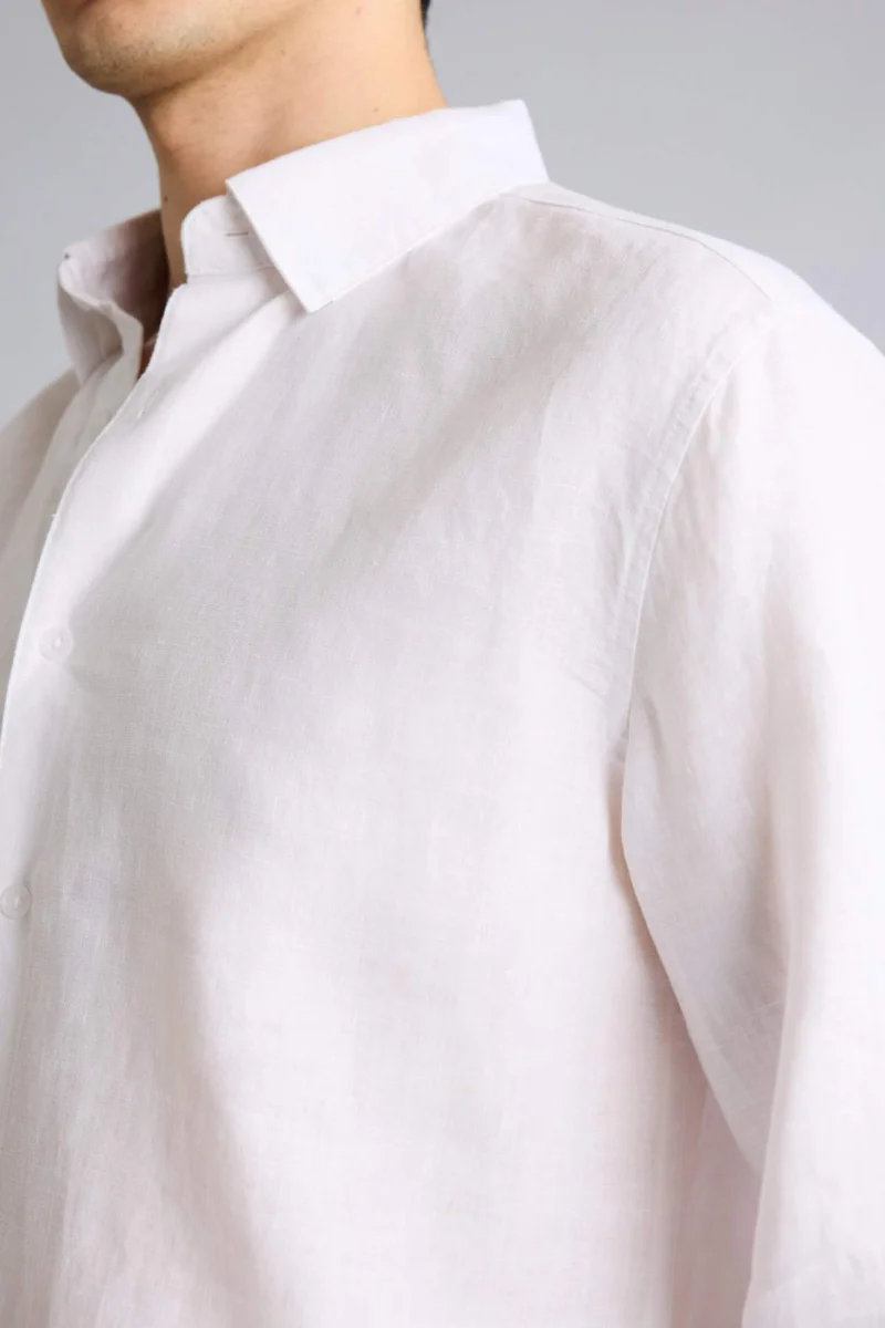 ديفاكتو Regular Fit Long-sleeve Linen Shirt