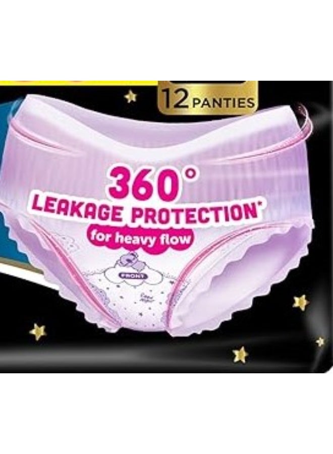 وسبير سراويل ويسبر فائقة الامتصاص للدورة الشهرية، 12 سروالًا بمقاسات L-XL، حماية كاملة من التسرب بزاوية 360 درجة للتدفق الغزير، تصميم مريح يغطي المؤخرة بالكامل، تمتص التدفقات الغزيرة، ناعمة كالحرير، ملمس مريح، للنساء - Image 2