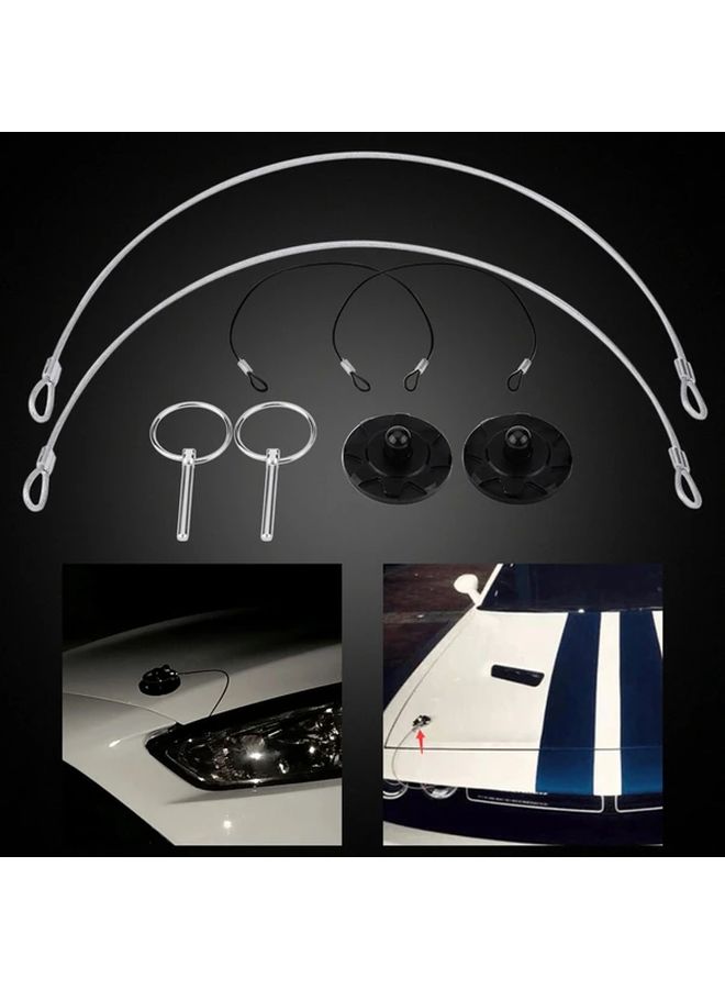 Red CNC Billet Aluminum Racing Hood Pin Latch Lock Kit 2pcs Universal Fit - Image 4