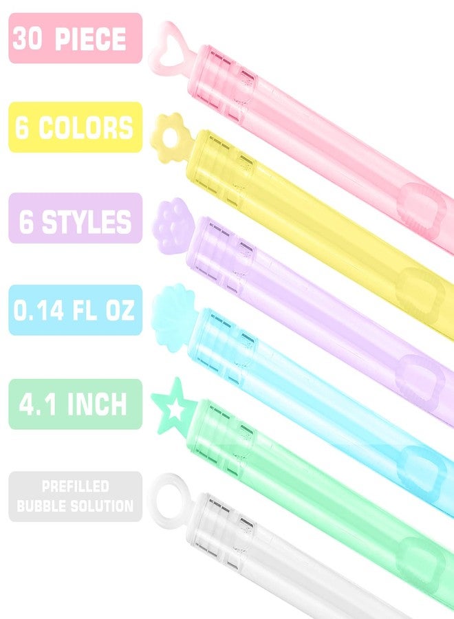 MAPIXO 30 Pack Mini Bubble Wands(6 Style, 6 Colors), Bulk Bubble Party Favors, Goody Bags for Kid, Great Summer Outdoor Indoor Toys Gifts for Boy Girl, Valentine Christmas Party Supplies - Image 2