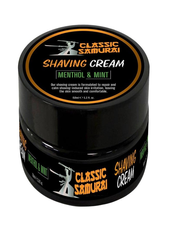 Classic Samurai Shaving Cream, Menthol & Mint, 150ml, Repairs and Calms Skin Irritation - Image 1