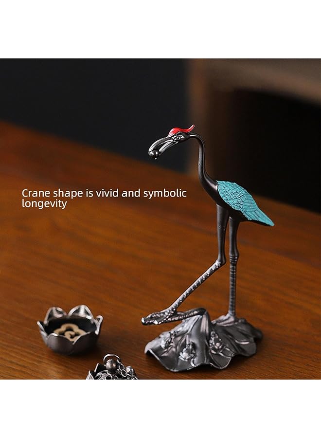 erorex Incense Cones Holder With Hanging Lotus Zinc Incense Holders With 5 Pack Home Decoration Crane Incense Cones Burner Home Decor Bedroom And Living Room Aromatherapy Decoration  - Image 4