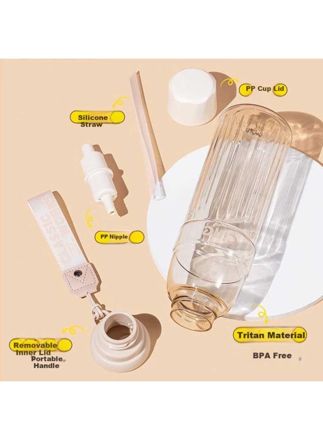 Cille Tritan Plastic Cup Sports Water Bottle Men And Women Outdoor Fitness Straw Cup Large Capacity Portable Hand Cup - Image 3