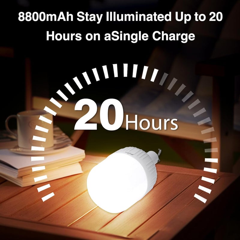 LETOUR Camping Light, LETOUR Camping Lantern 60W 5000Lumens Camping Lights for Tents 5 Modes 8800mAh LED Tent Light , Hanging Dimmable Portable Tent Lamp for Outdoor Camping, Hiking, Emergency - Image 2
