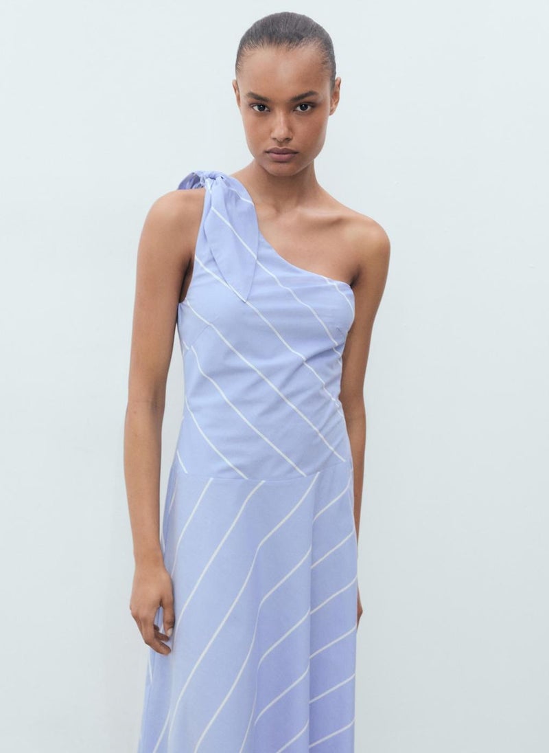 MANGO Asymmetric Striped Dress  - Image 5