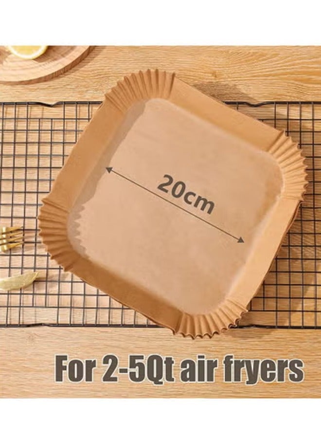EHOME Air Fryer Liners 100 PCS Non-Stick Disposable Square Cooking Greaseproof Paper Parchment Paper Liner Compatible(7.9IN) - Image 2