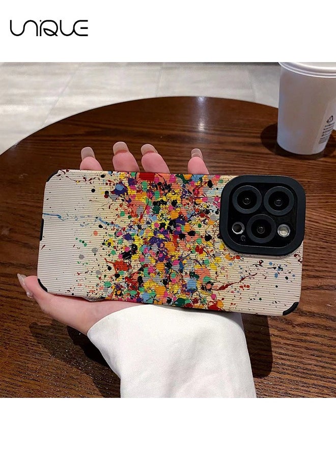 Unique - Compatible with iPhone 15 Pro Max Case, Multi-color Splash Graffiti Design, All Inclusive Camera Protection, Soft TPU Shockproof Phone Case (Splash Ink) - Image 1