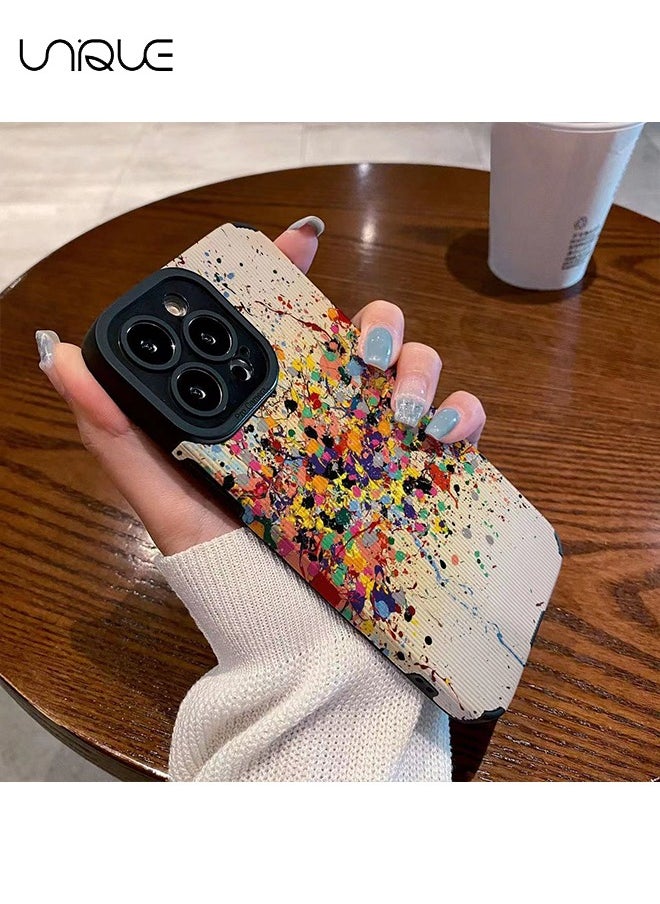 Unique - Compatible with iPhone 15 Pro Max Case, Multi-color Splash Graffiti Design, All Inclusive Camera Protection, Soft TPU Shockproof Phone Case (Splash Ink) - Image 1