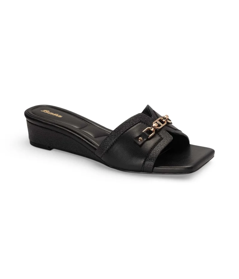 Bata Low Heel Decorative Slide Sandals