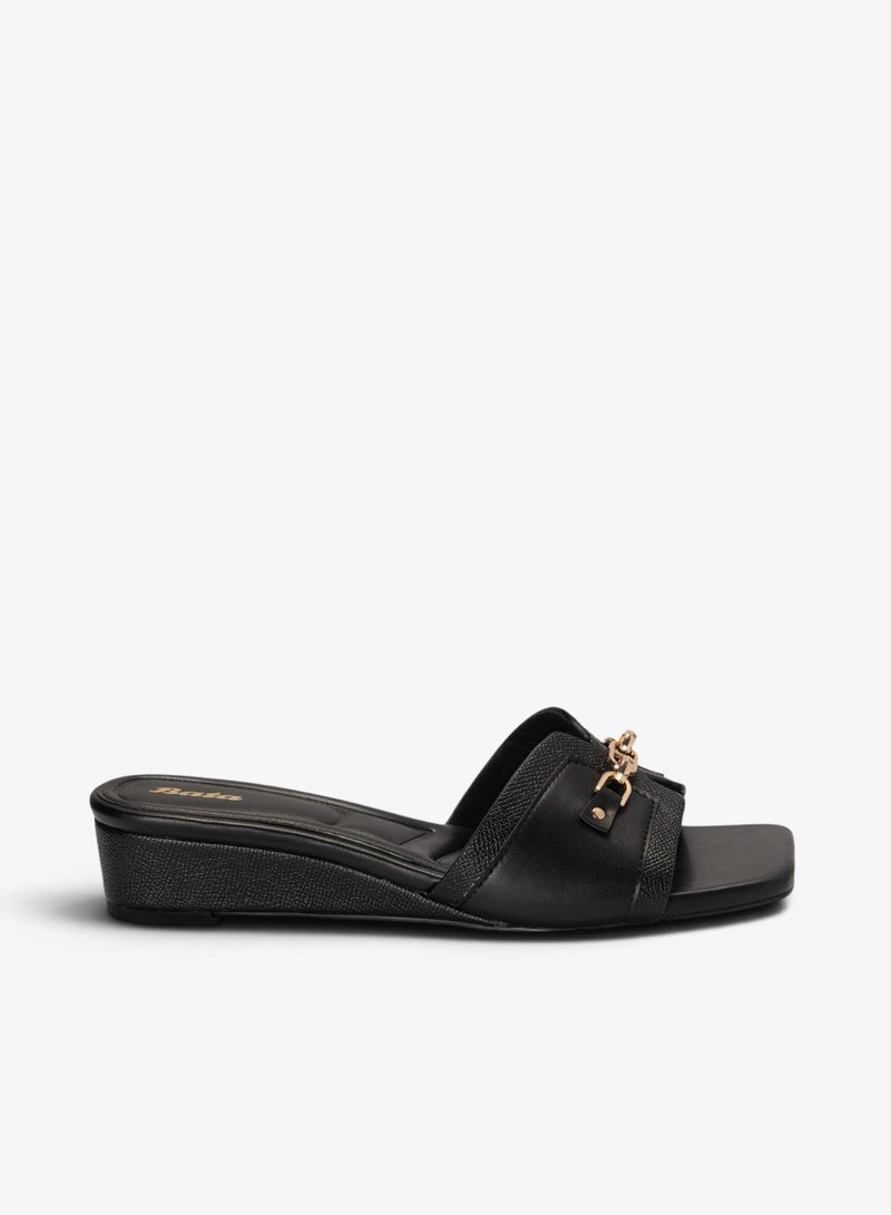 Bata Low Heel Decorative Slide Sandals - Image 2