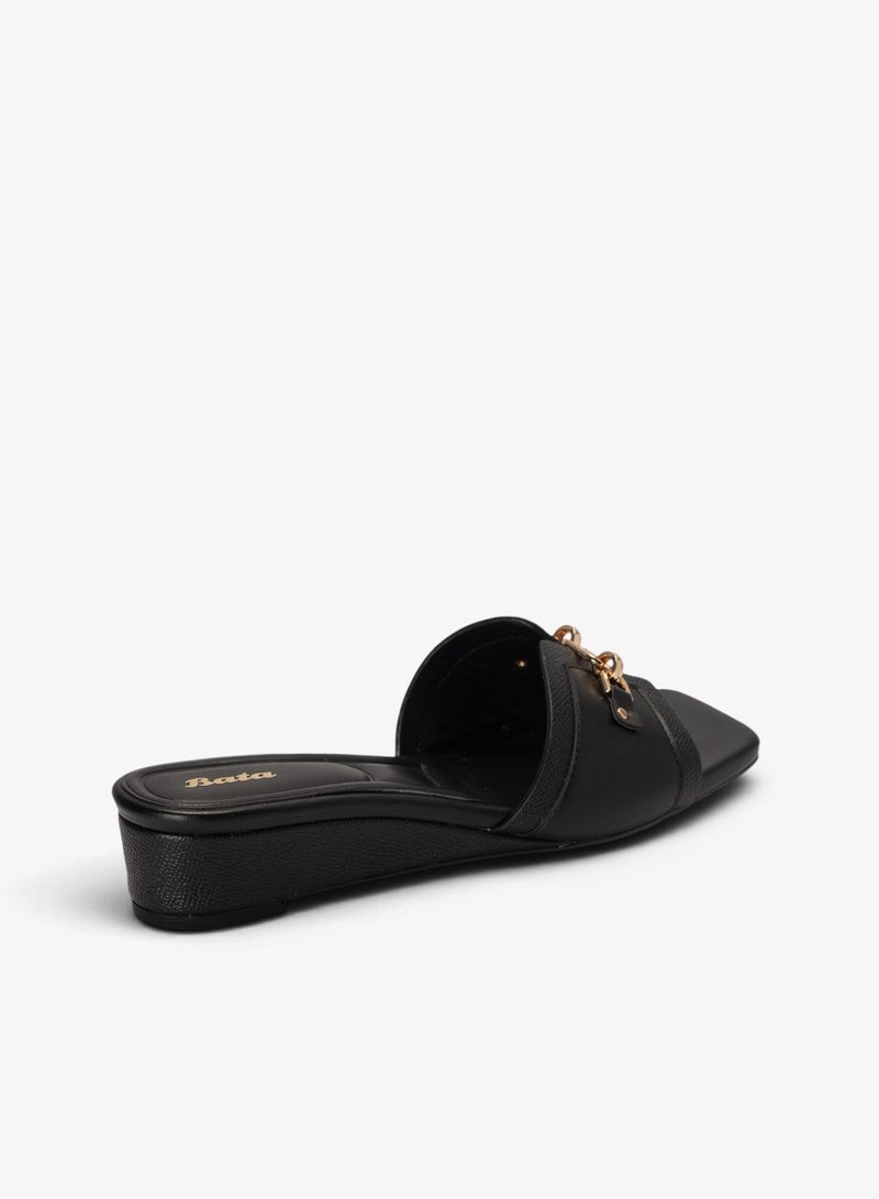 Bata Low Heel Decorative Slide Sandals - Image 3