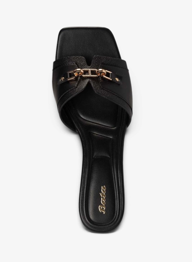 Bata Low Heel Decorative Slide Sandals - Image 4