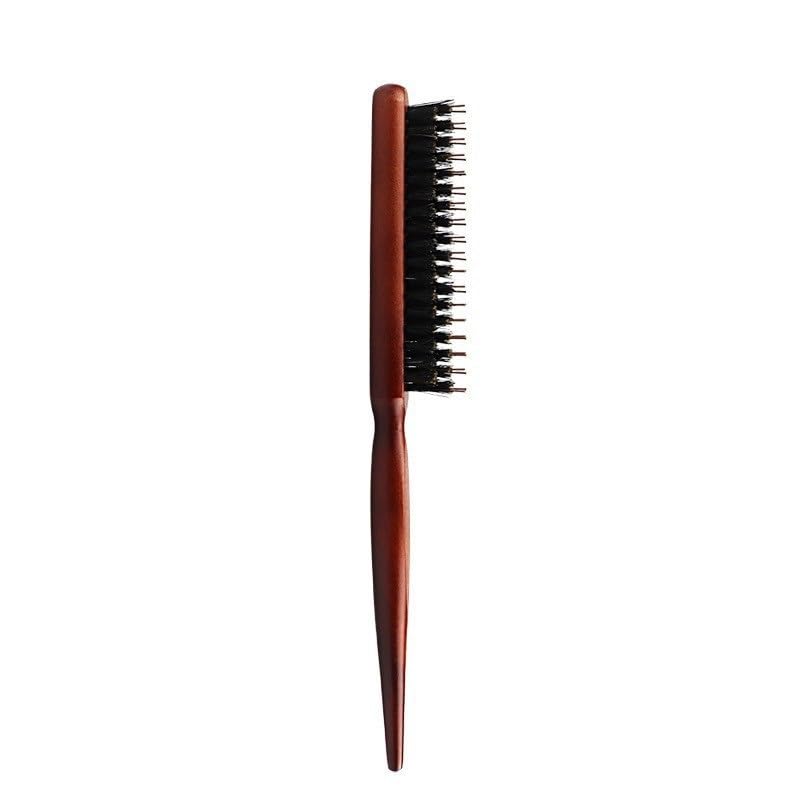 Sweetpea SWEETPEANew Teasing comb Wood Handle Natural Boar Bristle Hair Brush Fluffy Comb Hairdressing Barber Tool - Image 1
