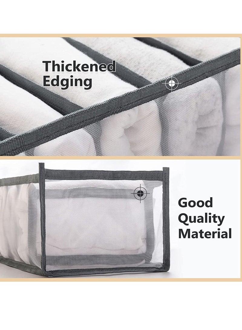 Excefore Sock Drawer Organizer Divider, Underwear Organizer, 11 Cell Collapsible Closet Cabinet Organizer Underwear Storage Boxes for Storing Socks, Bra, Handkerchiefs, Ties, Belts, 2Pcs - Image 3