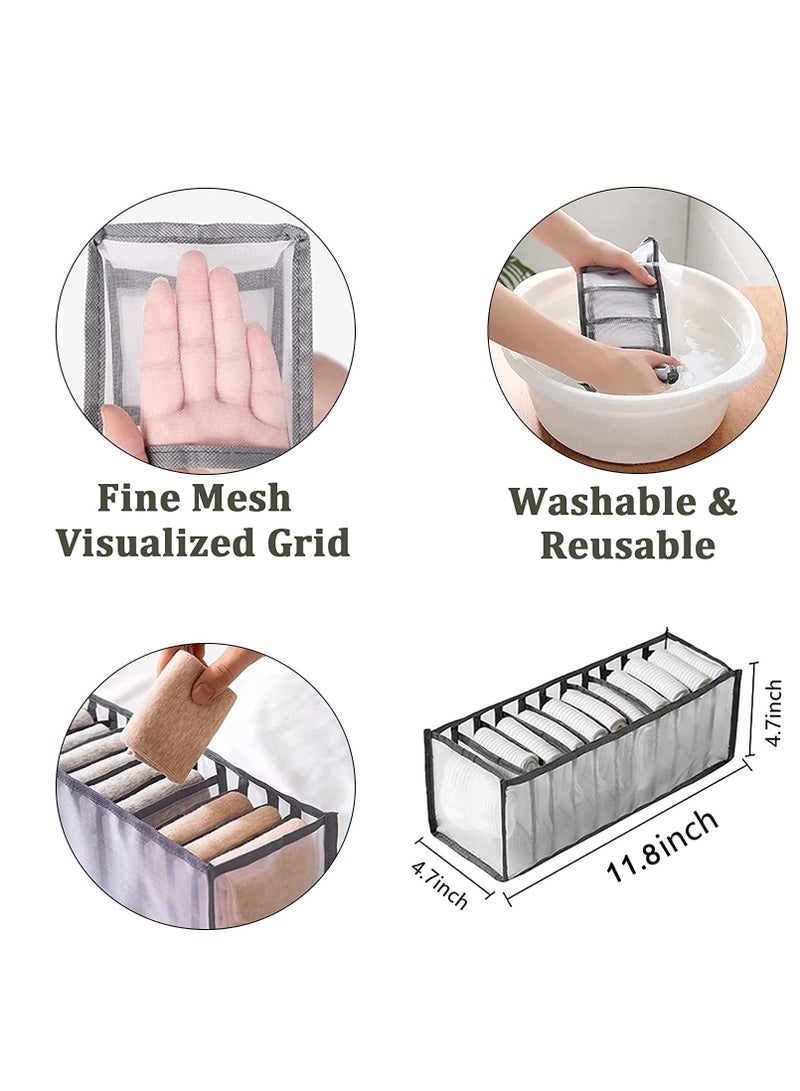 Excefore Sock Drawer Organizer Divider, Underwear Organizer, 11 Cell Collapsible Closet Cabinet Organizer Underwear Storage Boxes for Storing Socks, Bra, Handkerchiefs, Ties, Belts, 2Pcs - Image 4