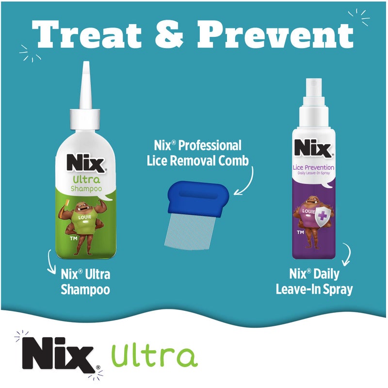 Nix Lice Treatment  Prevention Kit, All-in-One Shampoo, 4 fl oz, with Lice Removal Comb and Lice Prevention Daily Leave-in Spray, 6 fl oz - Image 2